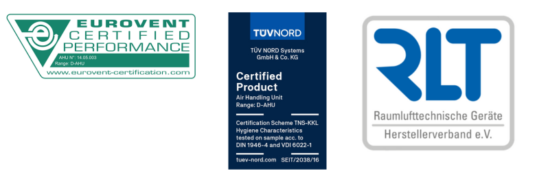 Logotipi certifikata za osiguranje kvalitete Daikin AHU